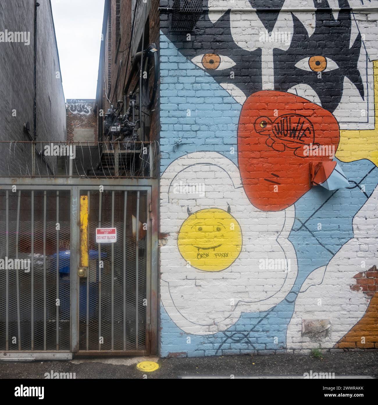 Abstract sketches on a building exterior wall in Vancouver, British Columbia, Canada Stock Photo