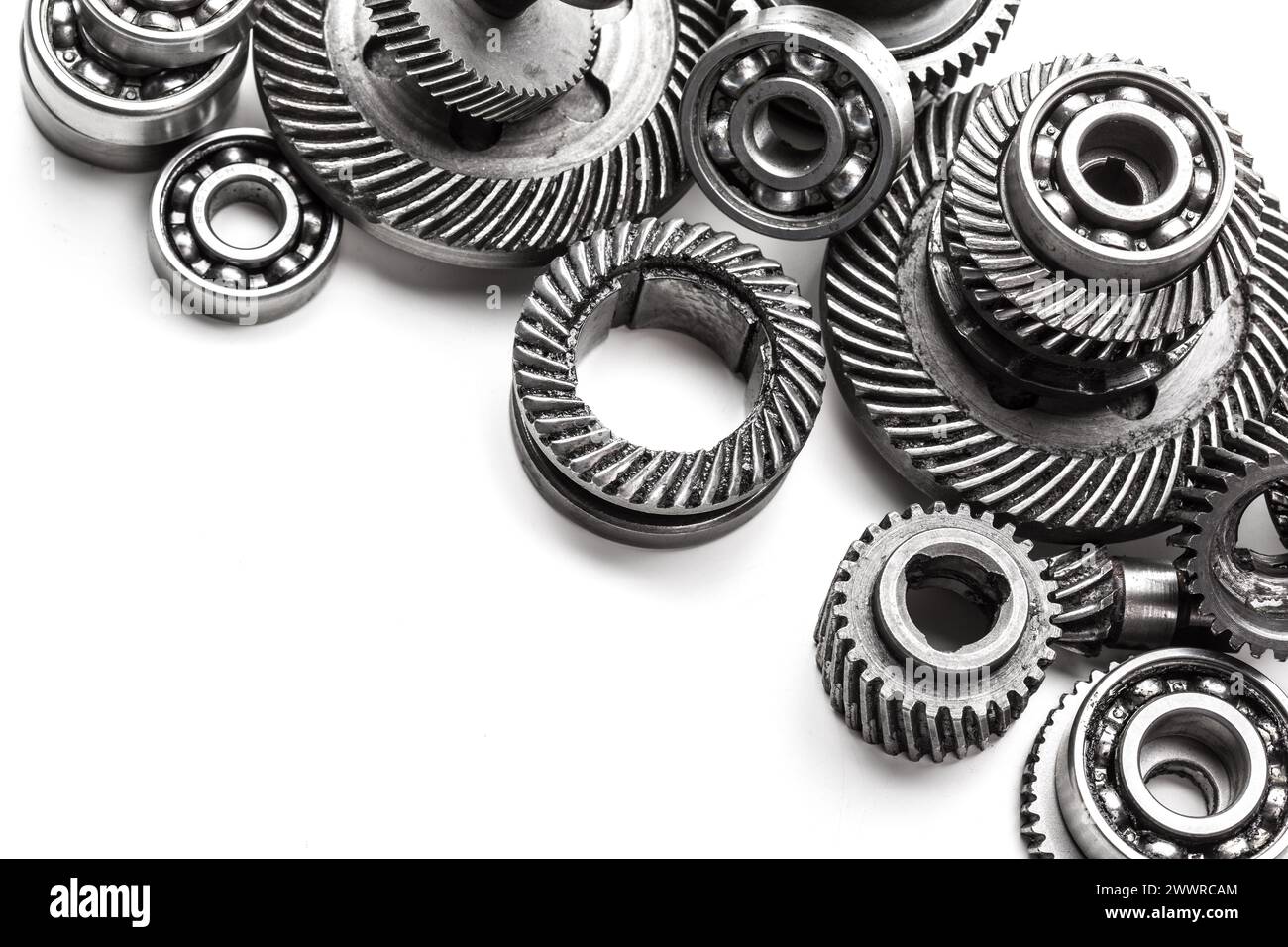 Gear metal wheels, isolated on white background Stock Photo - Alamy
