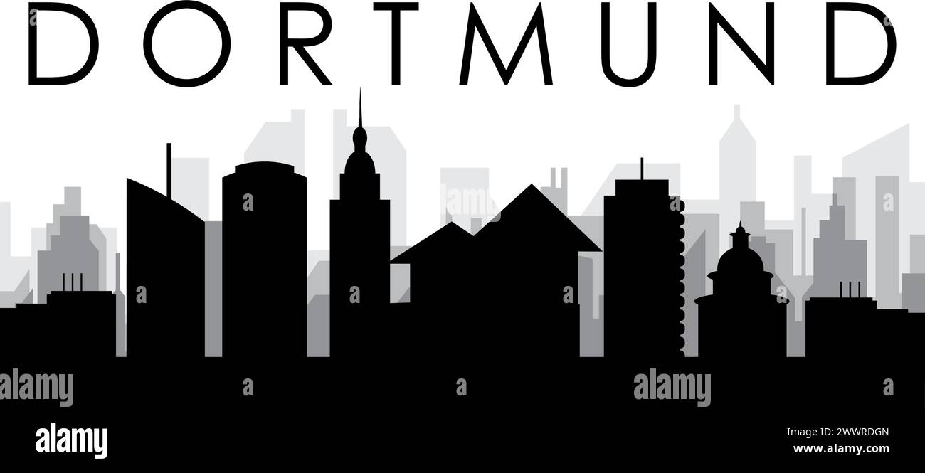 Cityscape Skyline Panorama Of Dortmund Germany Stock Vector Image