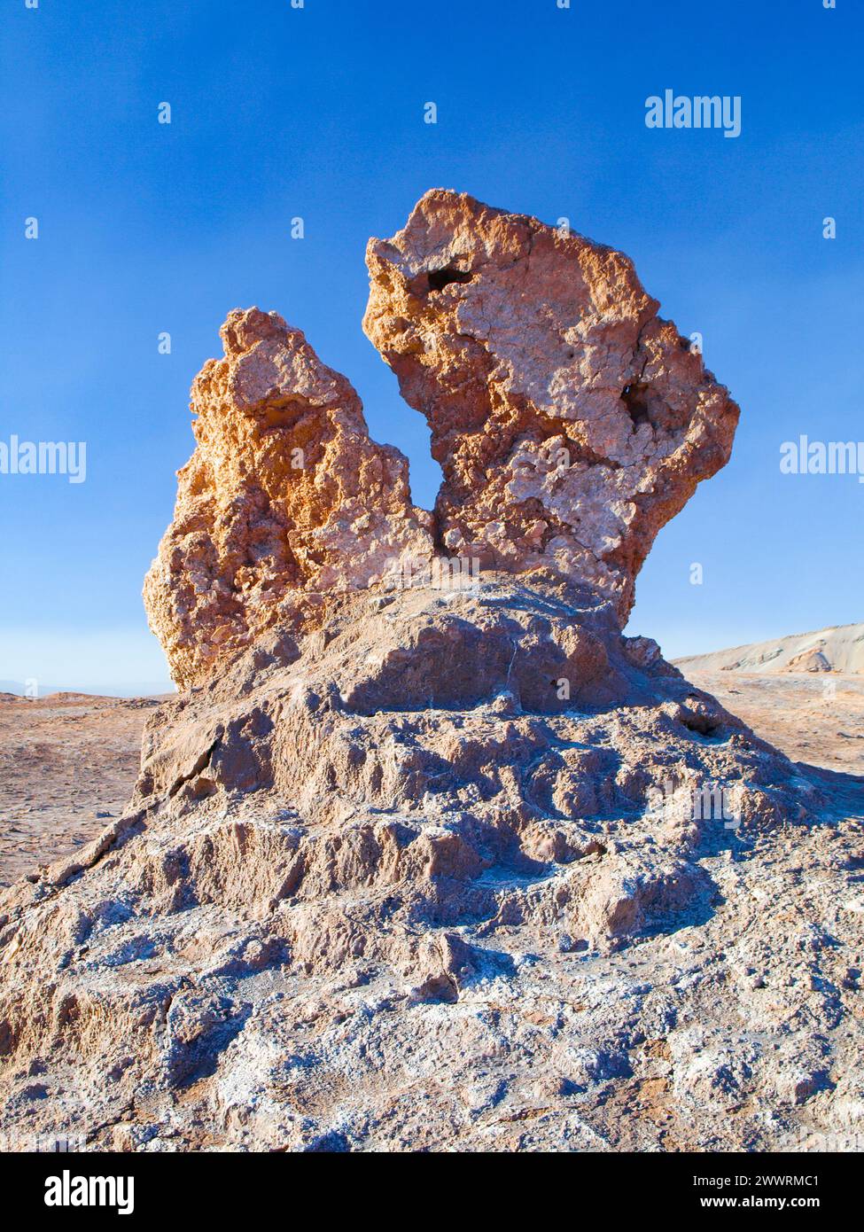 Bizarre rock formation in Moon Valley near San Perdo of Atacama, Chile. Stock Photo