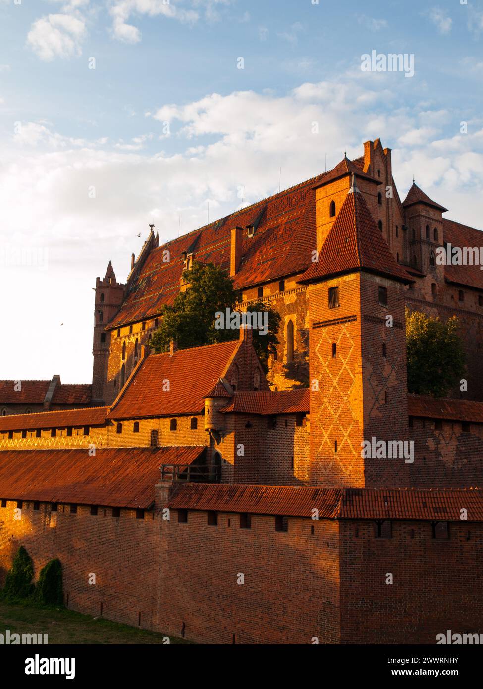The High Castle with The Blessed Virgin Mary Church, view form south-west, Malbork, Poland Stock Photo