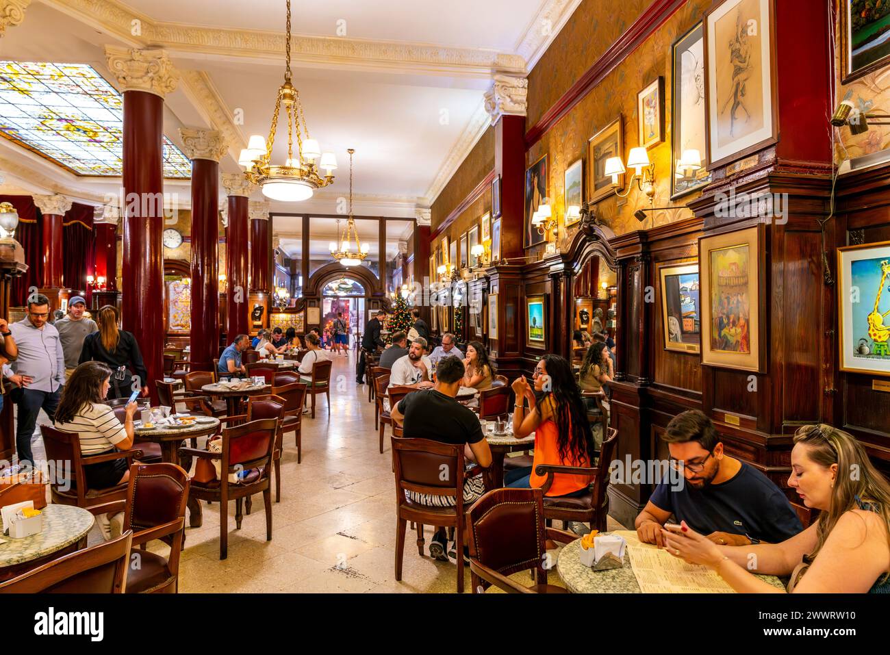Cafe Tortoni, Avenida de Mayo, Buenos Aires, Argentina. Stock Photo