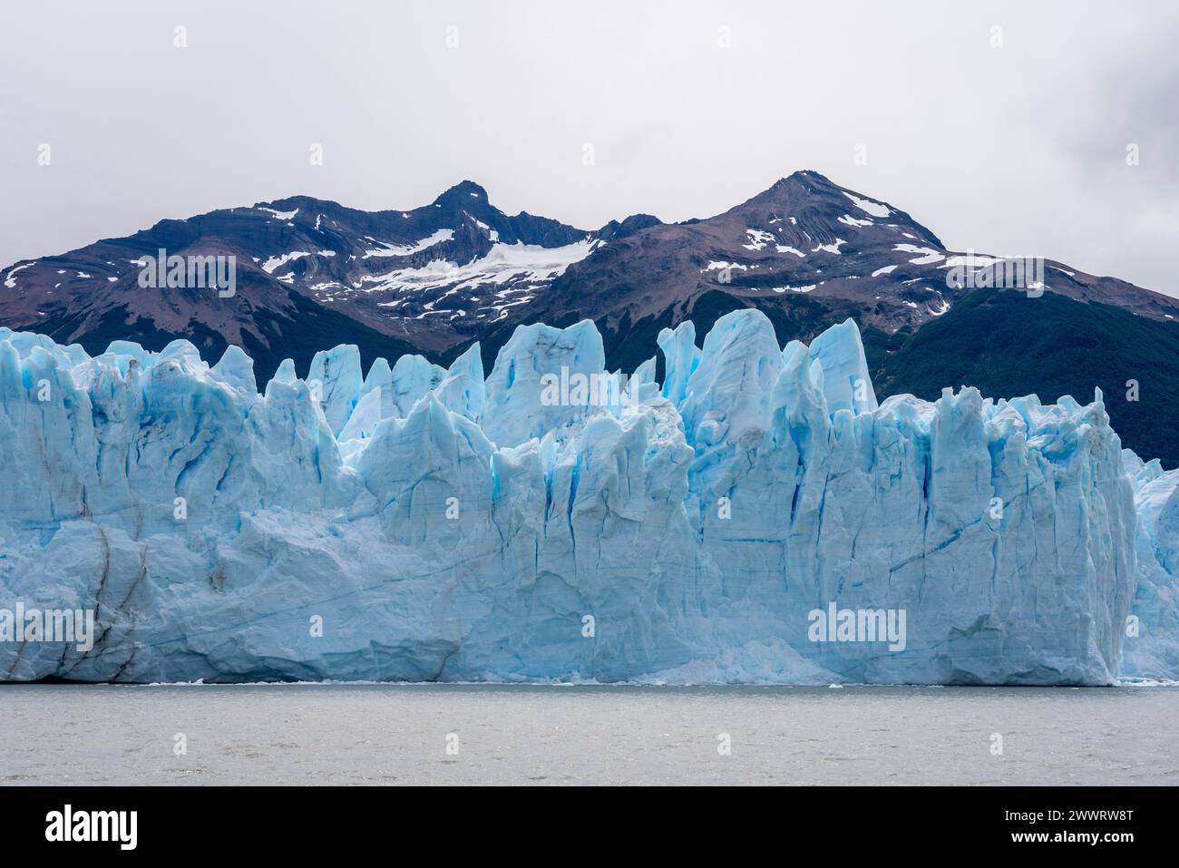 The Perito Moreno Glacier, Los Glaciares National Park, Santa Cruz Province, Patagonia, Argentina. Stock Photo