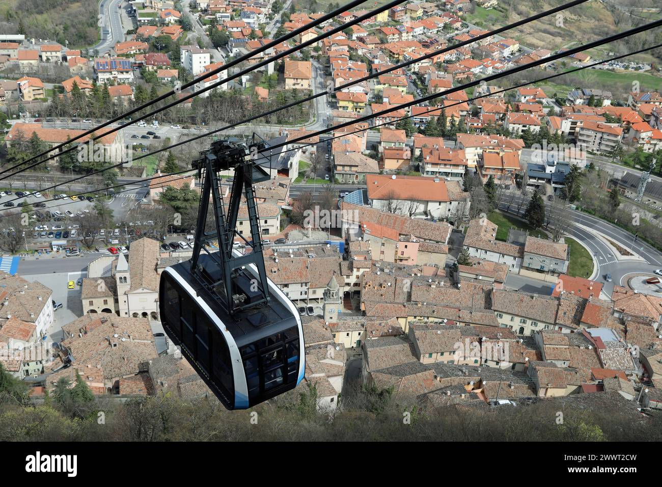 San Marino Ropeway Stock Photo - Alamy