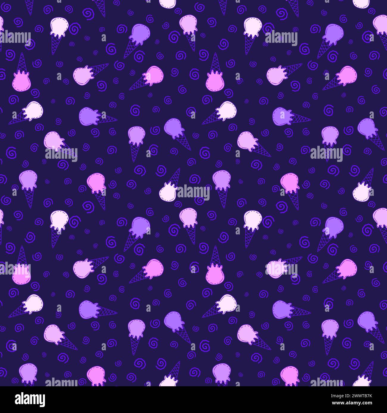 Cartoon summer print seamless ice cream pattern for wrapping paper and ...
