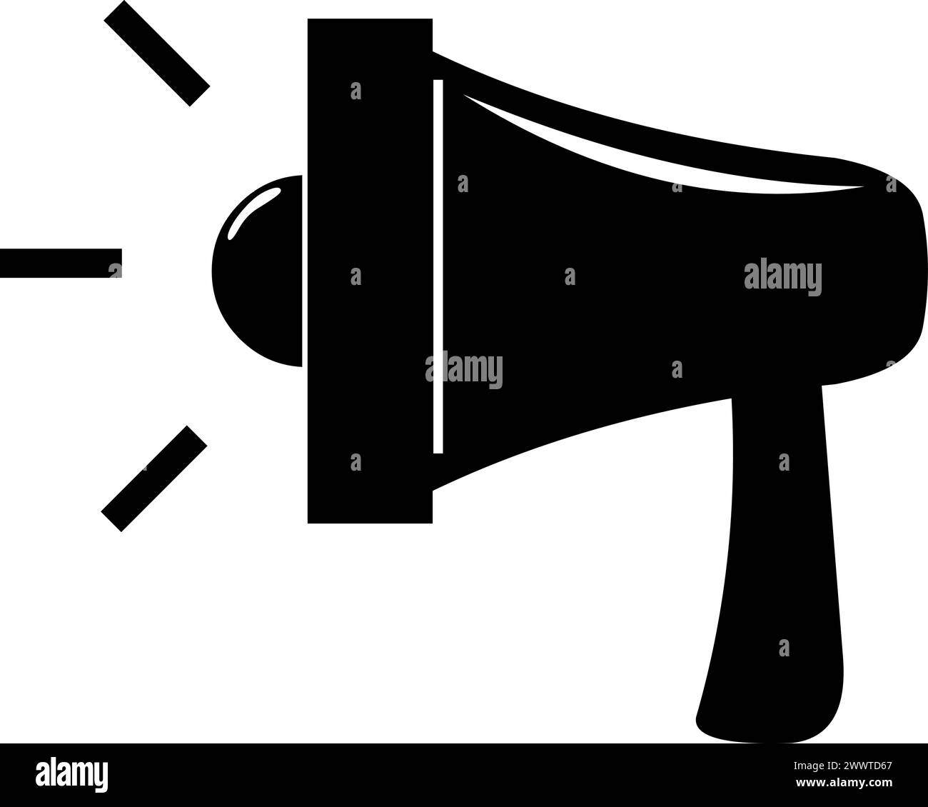 vector megaphone black and white icon Stock Vector Image & Art - Alamy