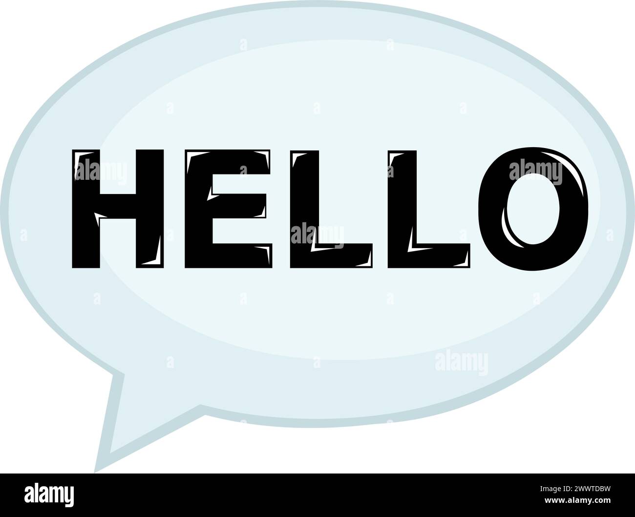 vector speech bubble hello text Stock Vector