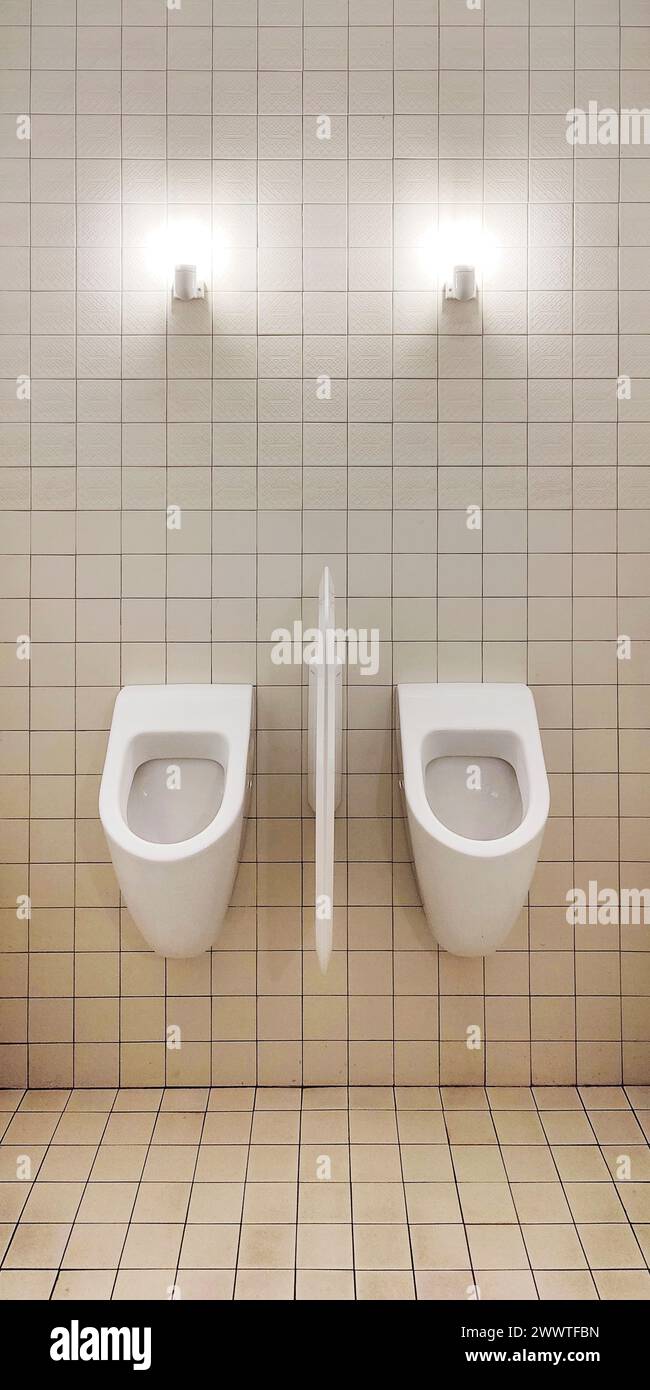 two urinals in the men's toilet, Germany Stock Photo
