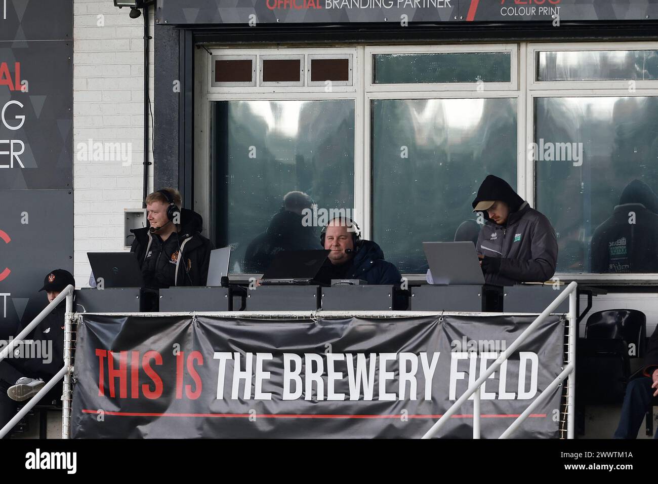 during the Vanarama National League North match between Spennymoor Town and Gloucester City at the Brewery Field, Spennymoor on Saturday 23rd March 2024. (Photo: Mark Fletcher | MI News) Credit: MI News & Sport /Alamy Live News Stock Photo
