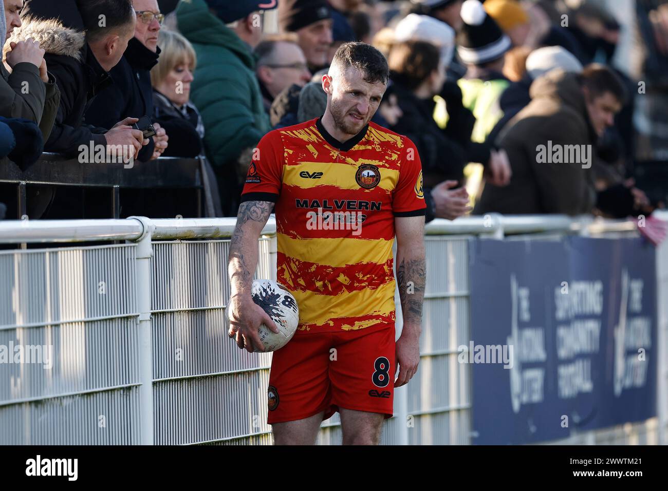 Gloucester City's Louis McGrory during the Vanarama National League North match between Spennymoor Town and Gloucester City at the Brewery Field, Spennymoor on Saturday 23rd March 2024. (Photo: Mark Fletcher | MI News) Credit: MI News & Sport /Alamy Live News Stock Photo