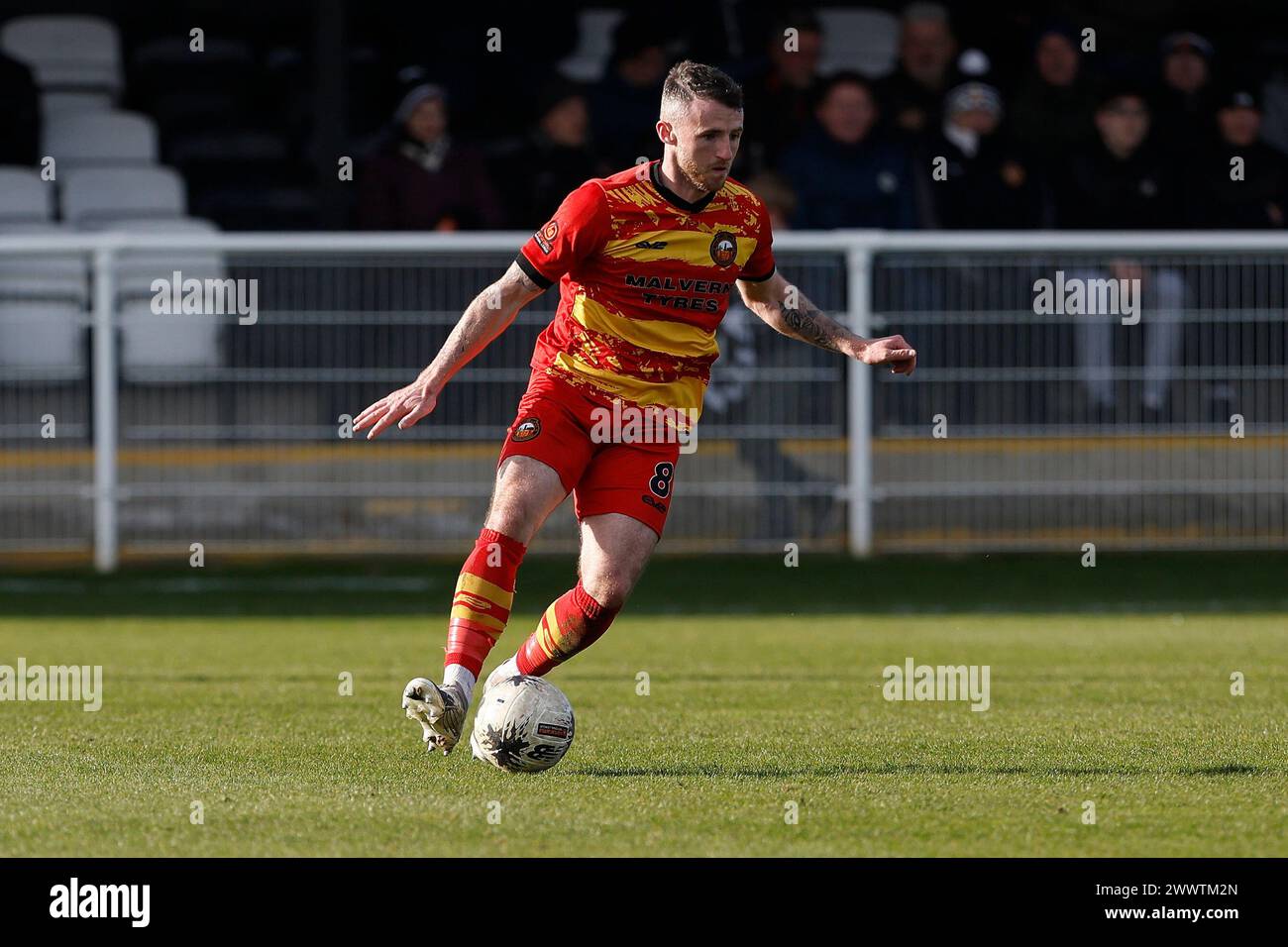 Gloucester City's Louis McGrory in action during the Vanarama National League North match between Spennymoor Town and Gloucester City at the Brewery Field, Spennymoor on Saturday 23rd March 2024. (Photo: Mark Fletcher | MI News) Credit: MI News & Sport /Alamy Live News Stock Photo