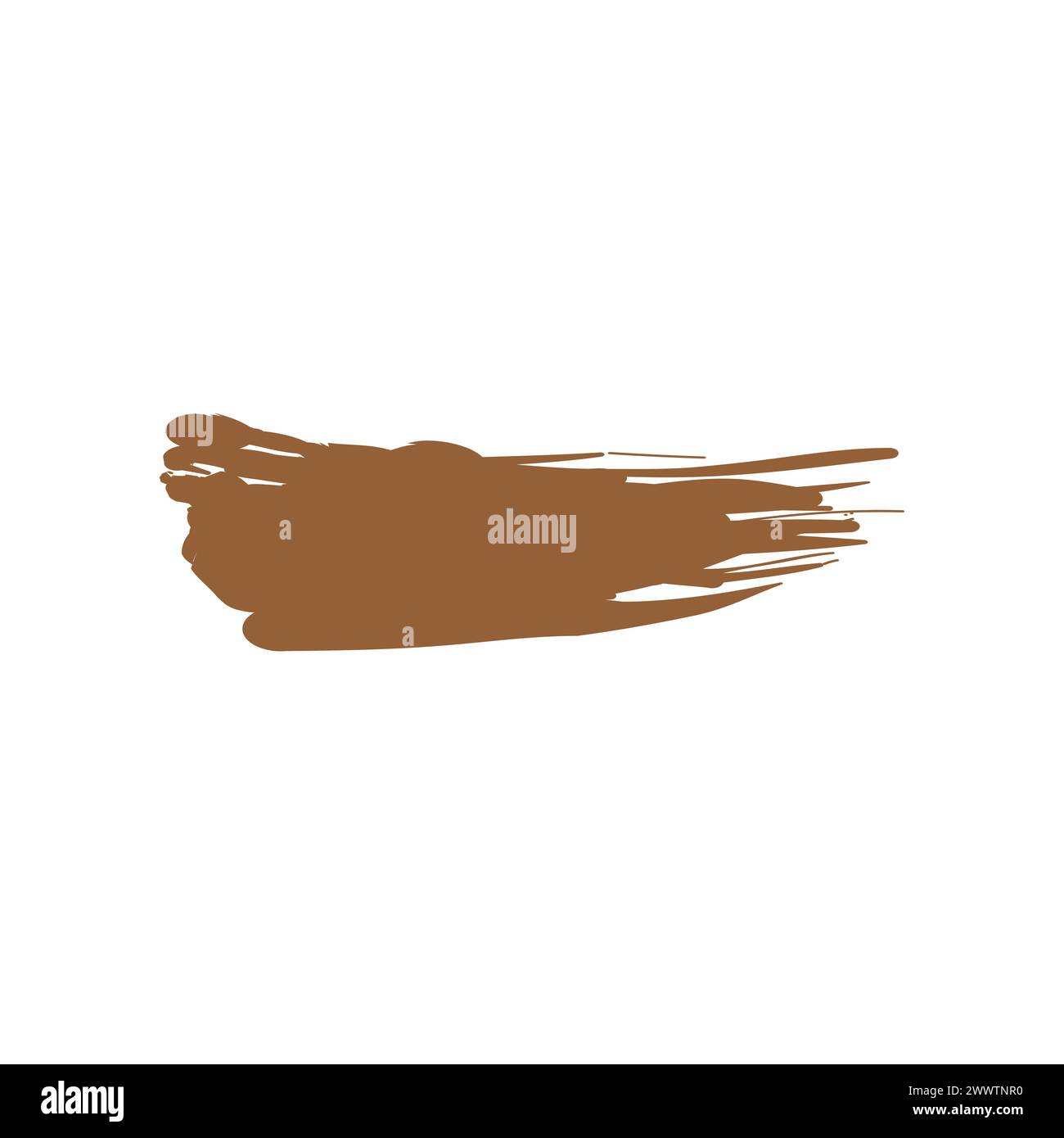 Abstract brown brush stroke. Hand-painted smear background. Textured