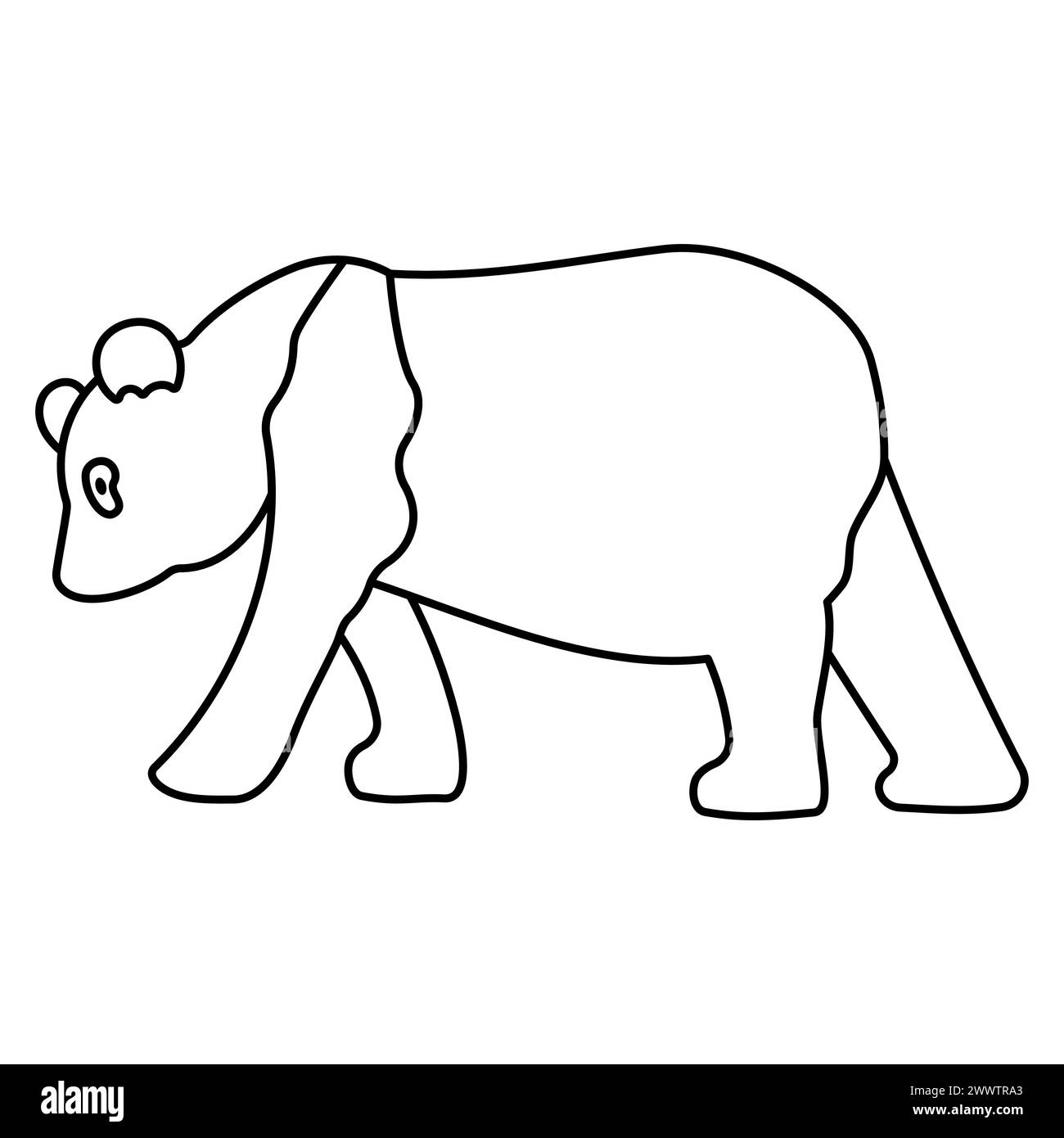 Panda Chinese animal icon. line doodle coloring. Asian bear. Cute symbol. Hand drawn vector illustration. Mammal. Element. Stock Vector