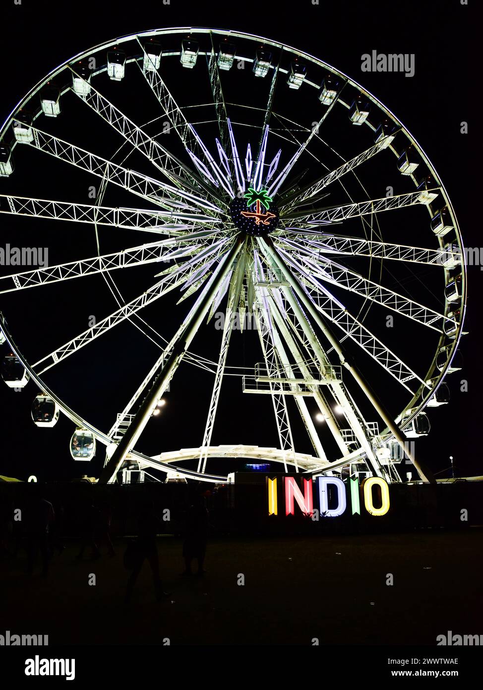 Farris Wheel at stagecoach music festival on the Coachella Fairgrounds Stock Photo