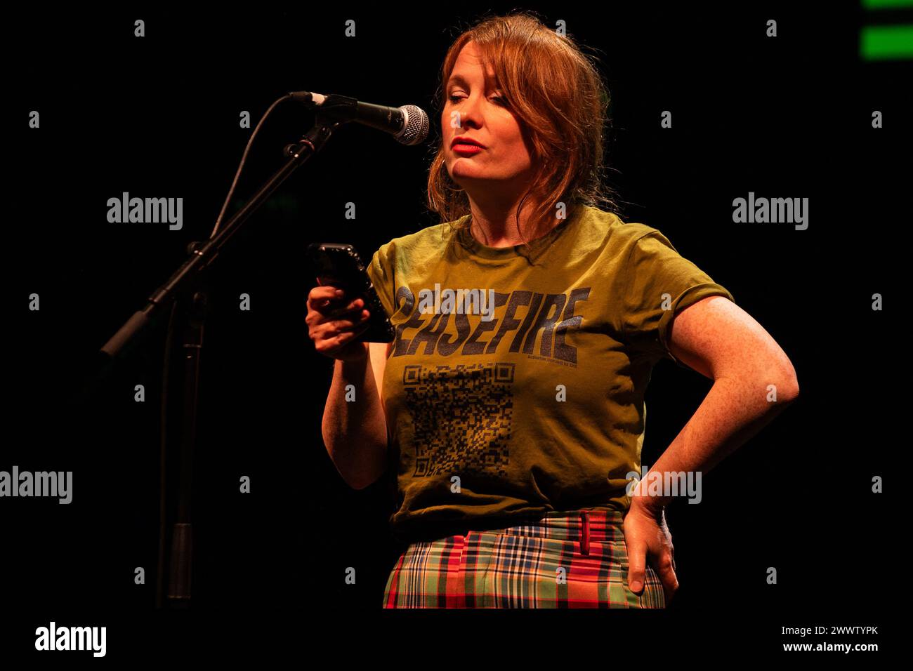 Edinburgh, Scotland, UK. 25th Mar, 2024. Kirstin Innes reciting at the ...