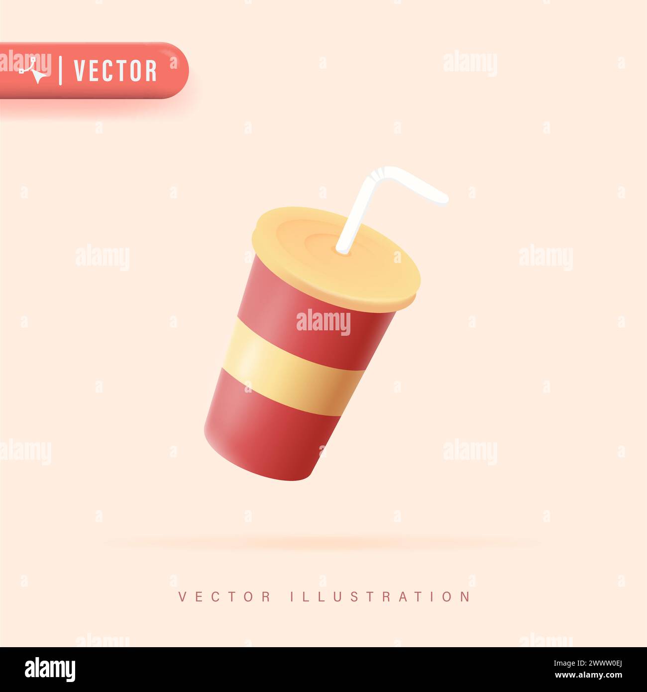 Soda icon vector illustration. Soda red glass Stock Vector