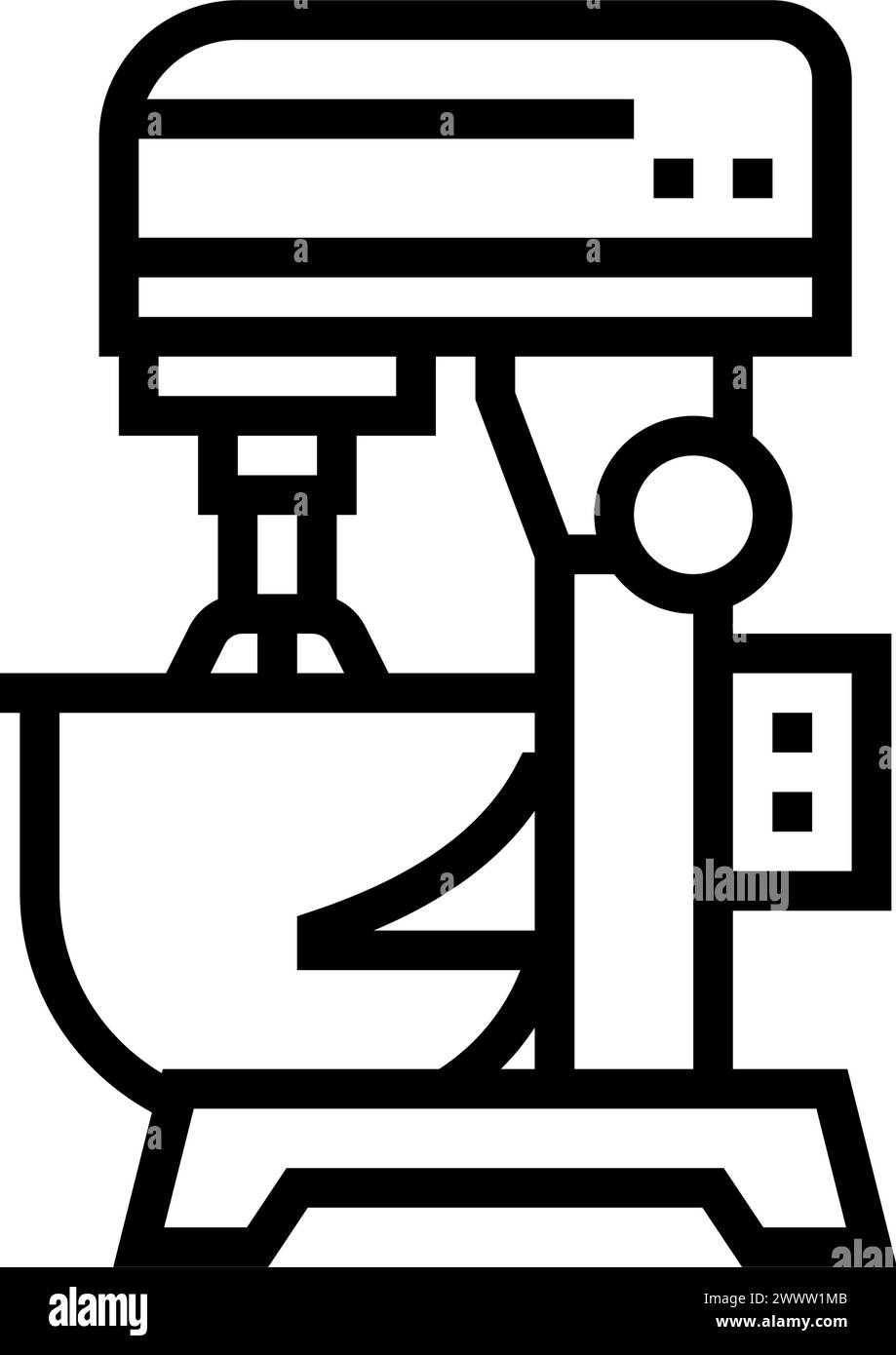 mixer restaurant equipment line icon vector illustration Stock Vector