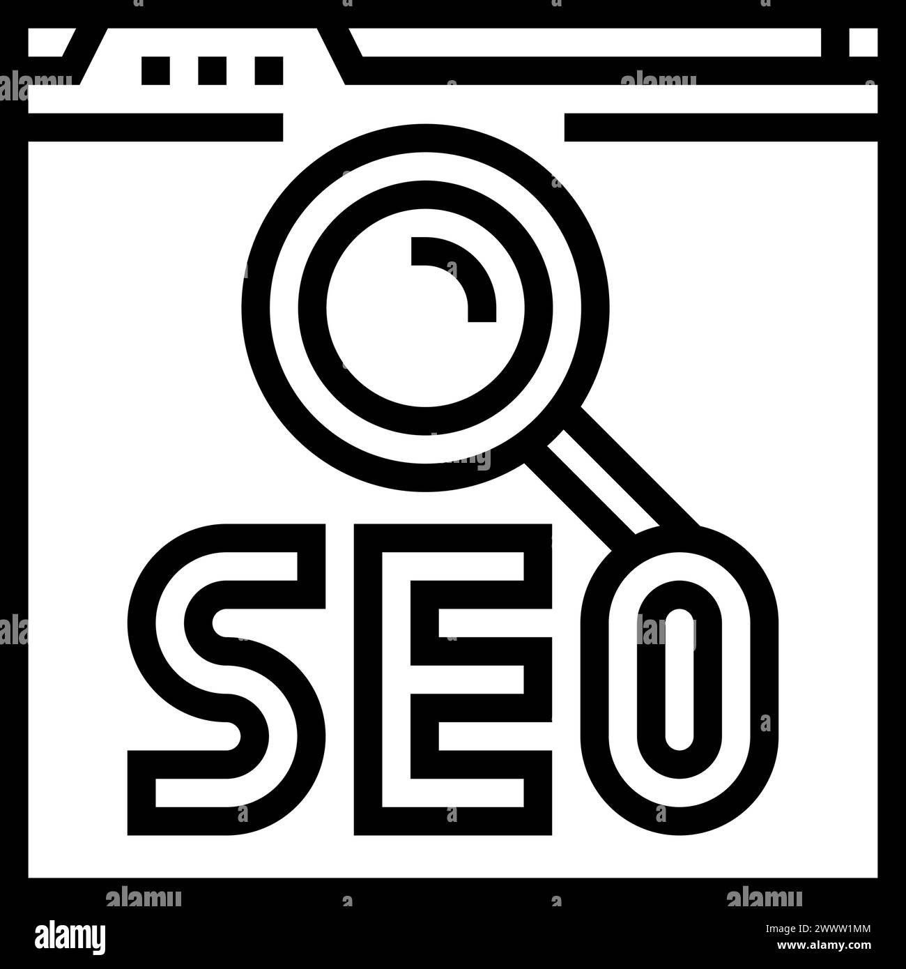 seo search engine optimization line icon vector illustration Stock 