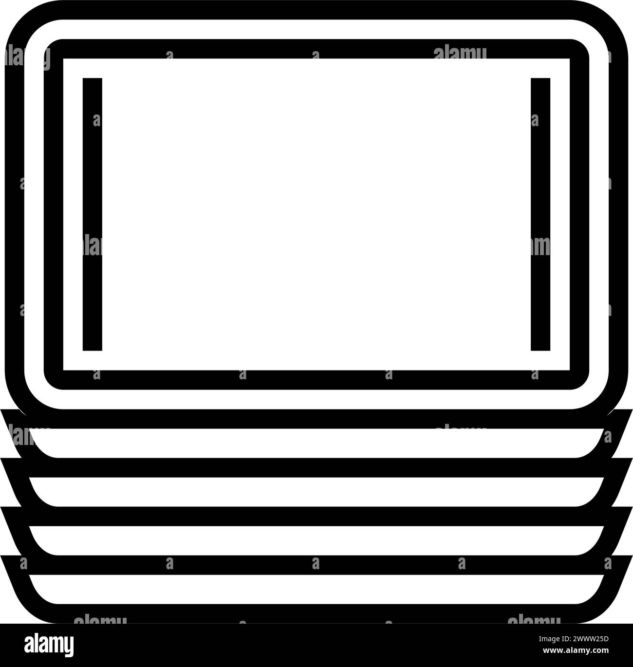 serving trays restaurant equipment line icon vector illustration Stock Vector