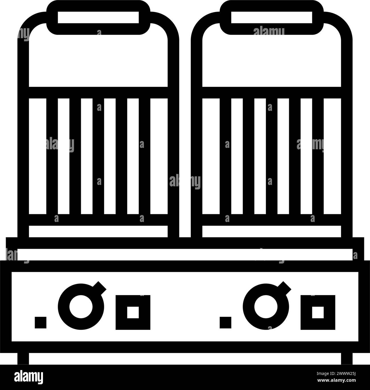 press grill restaurant equipment line icon vector illustration Stock Vector