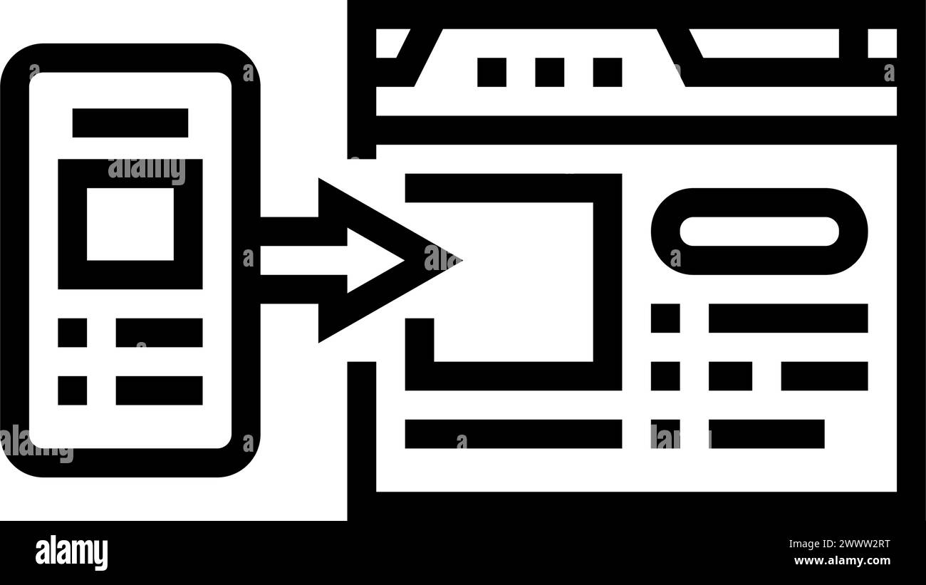 mobile first design seo line icon vector illustration Stock Vector ...
