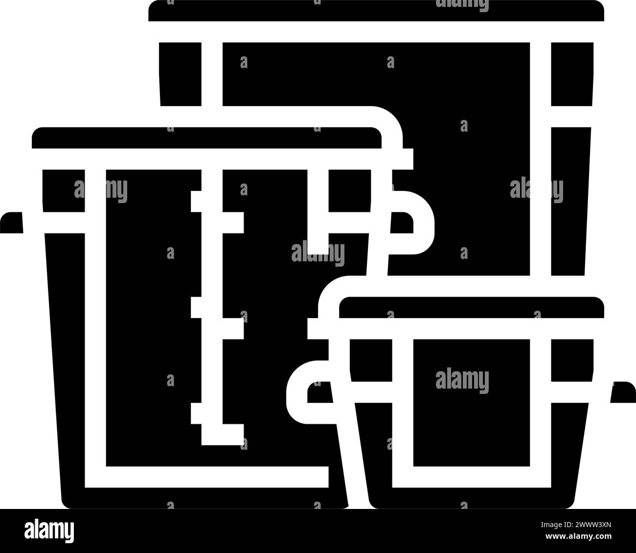 food storage containers restaurant equipment glyph icon vector
