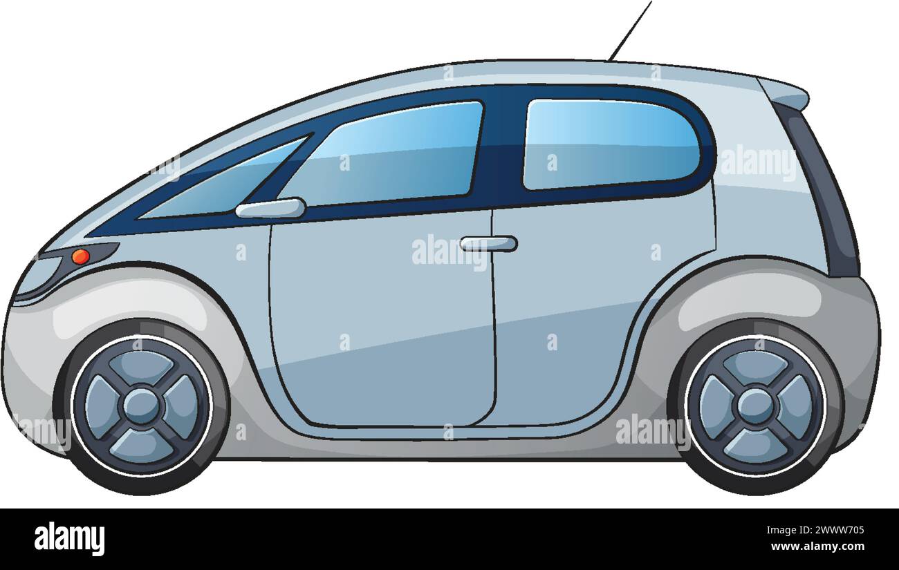 Vector graphic of a compact electric car design Stock Vector