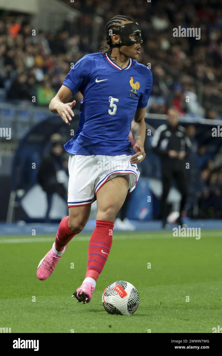 Kiliann Sildillia of France during the International Under 23 Friendly football match between France U23 and United States, USA U23 on March 25, 2024 at Stade Auguste Bonal in Sochaux Montbeliard, France Stock Photo