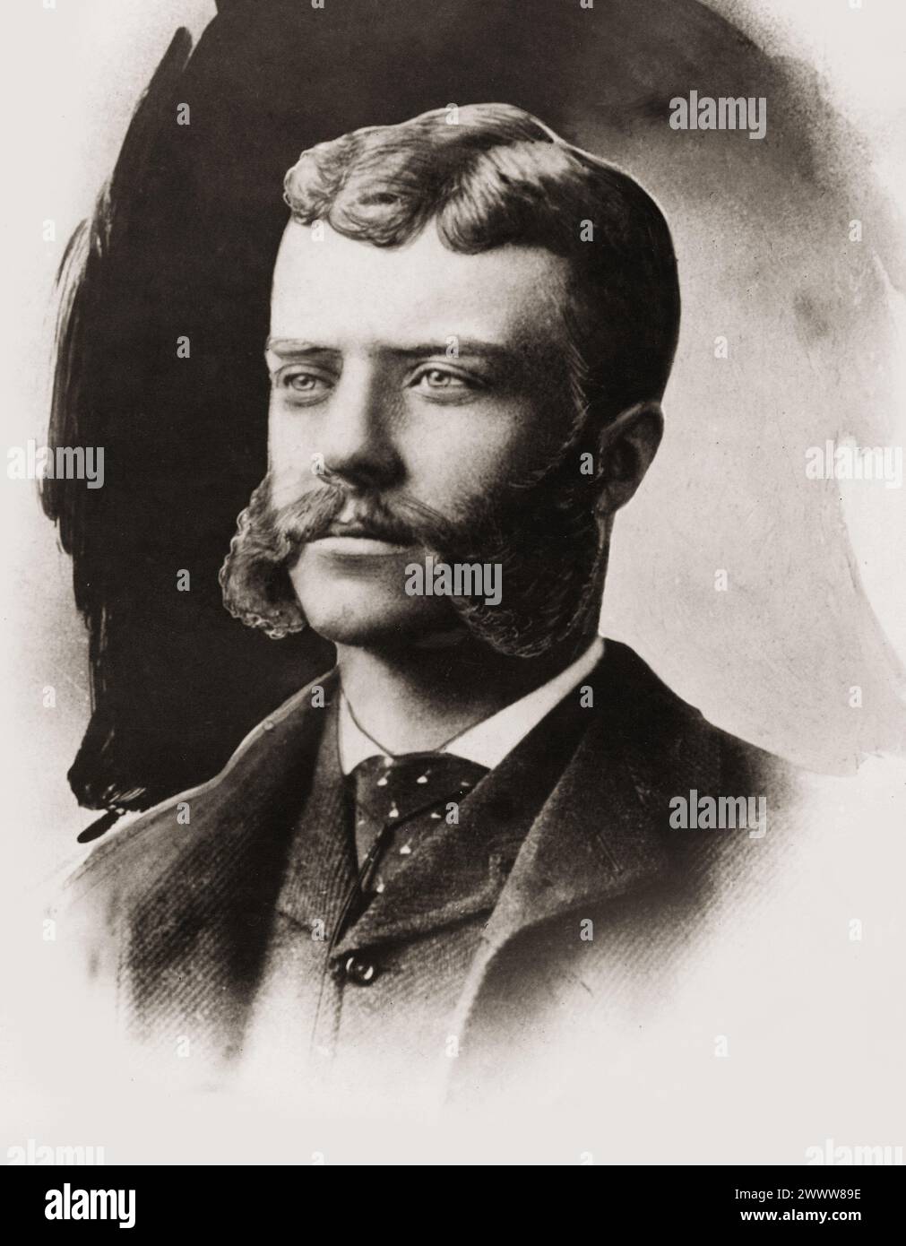 Theodore Roosevelt when he was affiliated with Washington, c 1882 Stock Photo