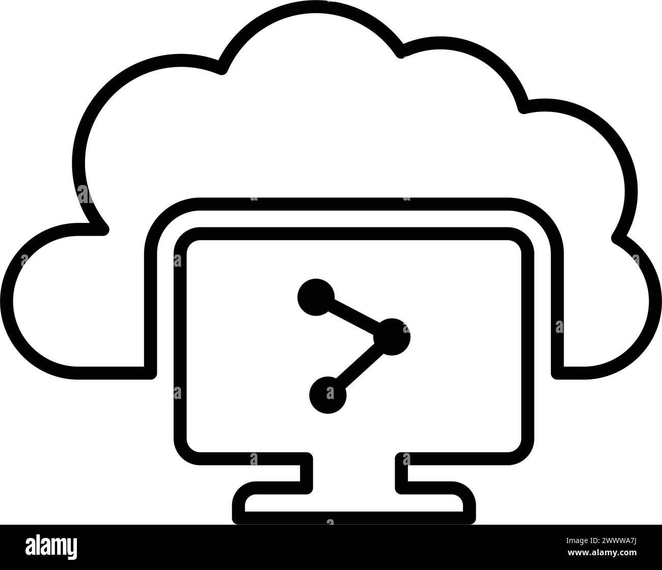 Cloud, computing, sharing icon. - Beautiful vector design. Perfect use for web, print media, online design, commercial use or any kind of design proje Stock Vector