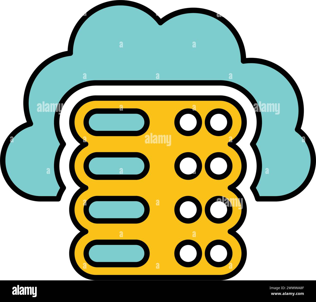 Cloud, server, storage icon - Beautiful vector design. Perfect use for web, print media, online design, commercial use or any kind of design project. Stock Vector