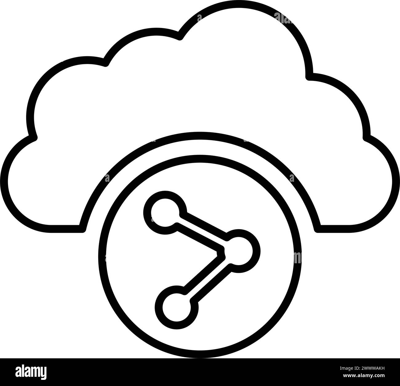 Cloud share icon - Beautiful vector design. Perfect use for web, print media, online design, commercial use or any kind of design project. Stock Vector