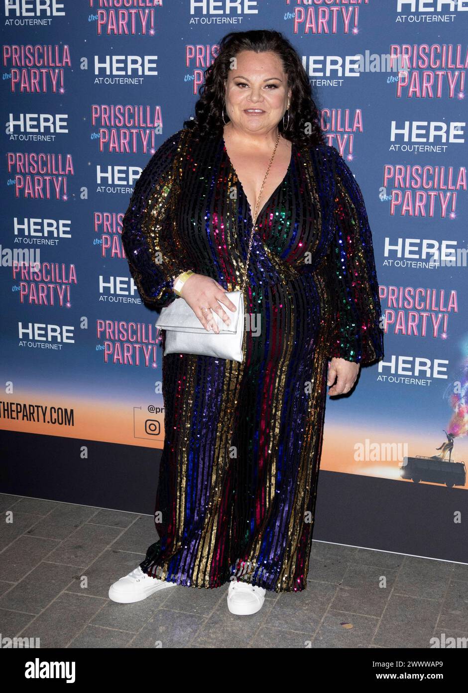 25 Mar 2024, London, England, UK - Keala Settle attending Pricilla The Party! Press Night, HERE at Outernet Stock Photo