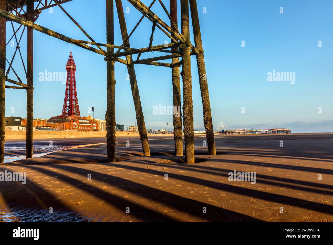 Blackpool; Tower From Under North Pier; Lancashire; UK Stock Photo