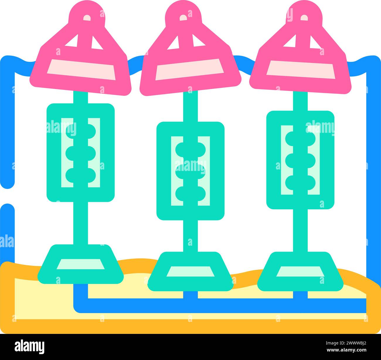 wave energy farm tidal power color icon vector illustration Stock ...