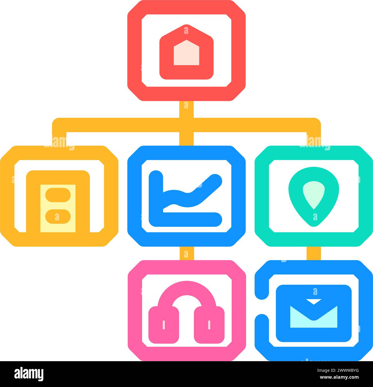 information architecture ux ui design color icon vector illustration ...