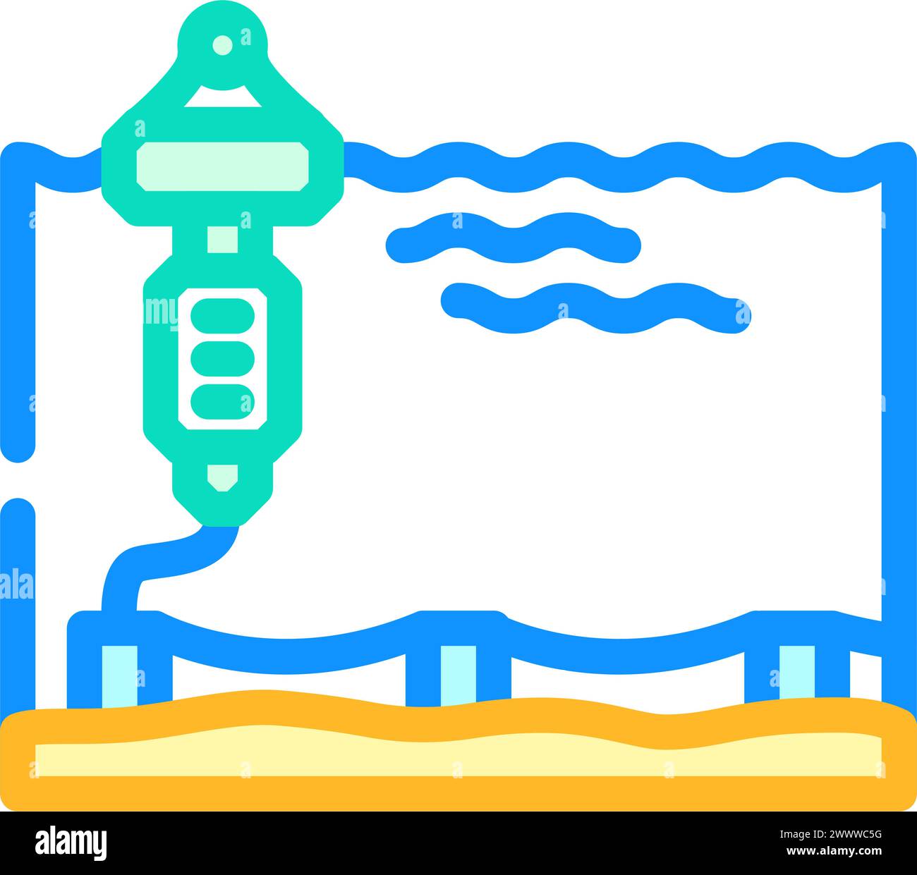 floating platform tidal power color icon vector illustration Stock ...