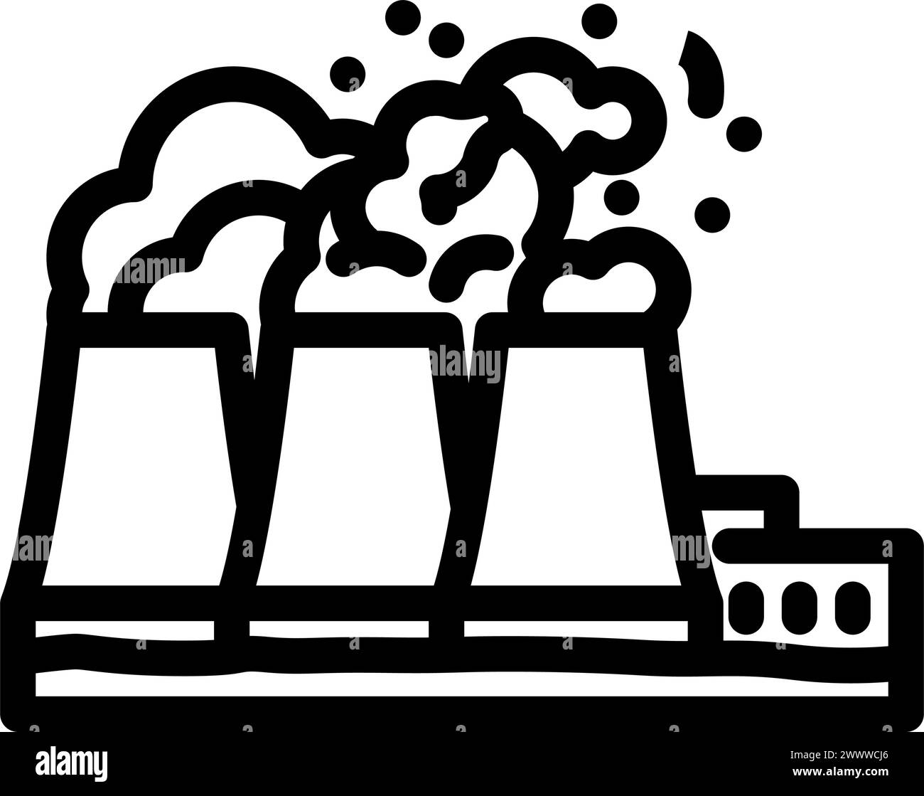 Nuclear energy engineer atom icons set vector power future hi-res stock ...