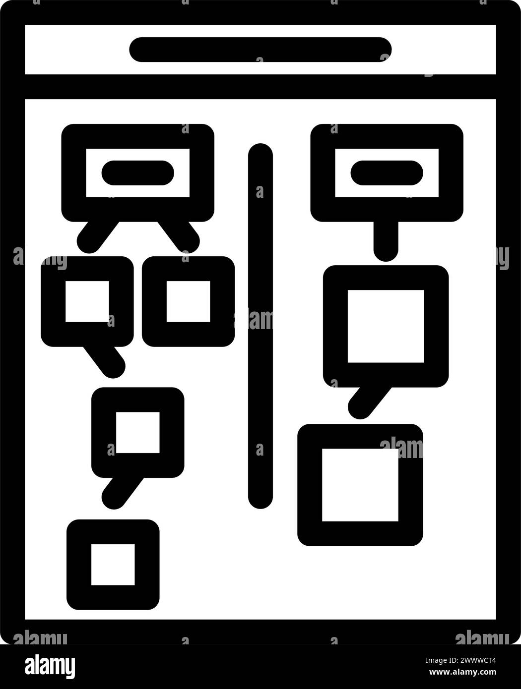 affinity diagram ux ui design line icon vector illustration Stock ...