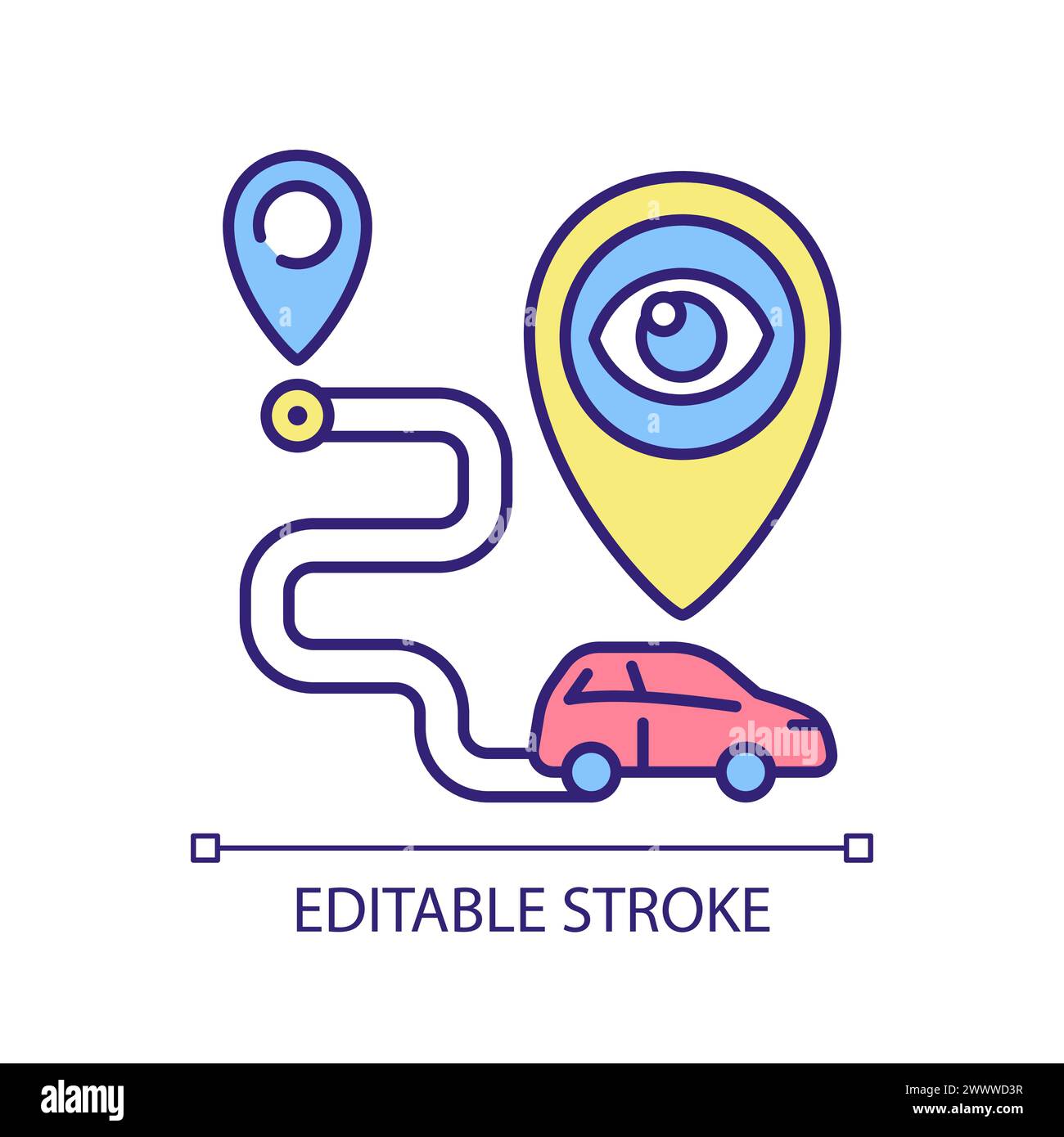 GPS vehicle tracking RGB color icon Stock Vector Image & Art Alamy