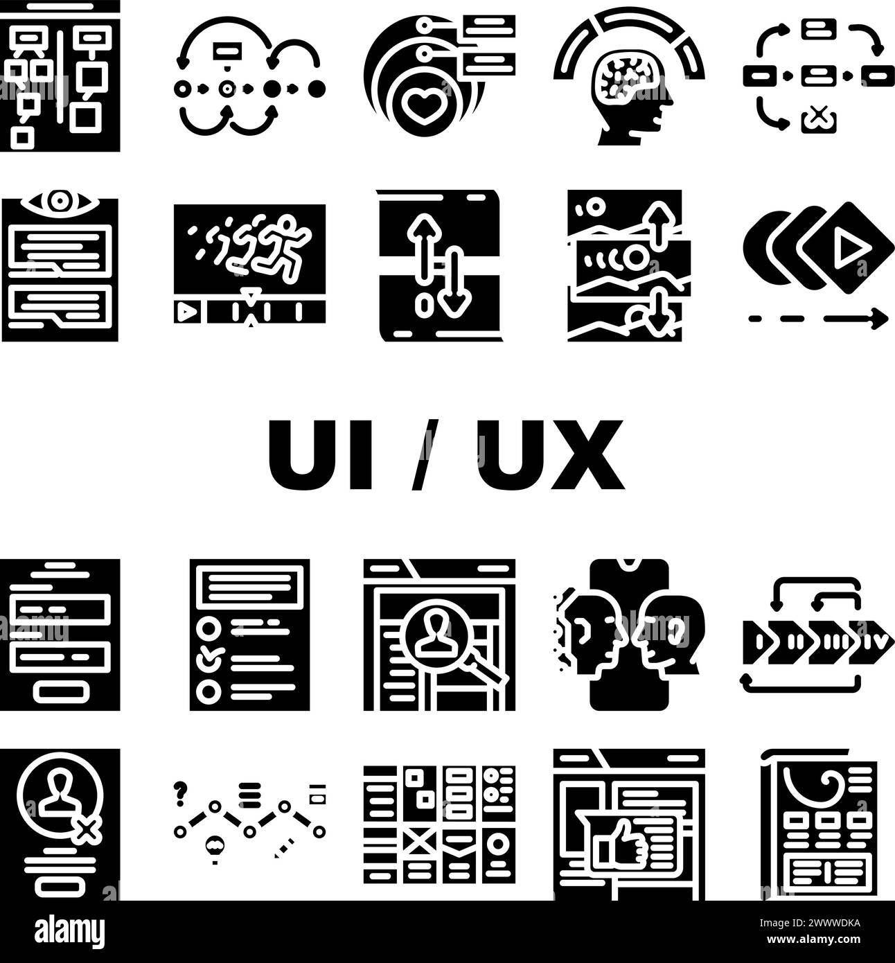 ui ux web interface mobile icons set vector Stock Vector Image & Art ...