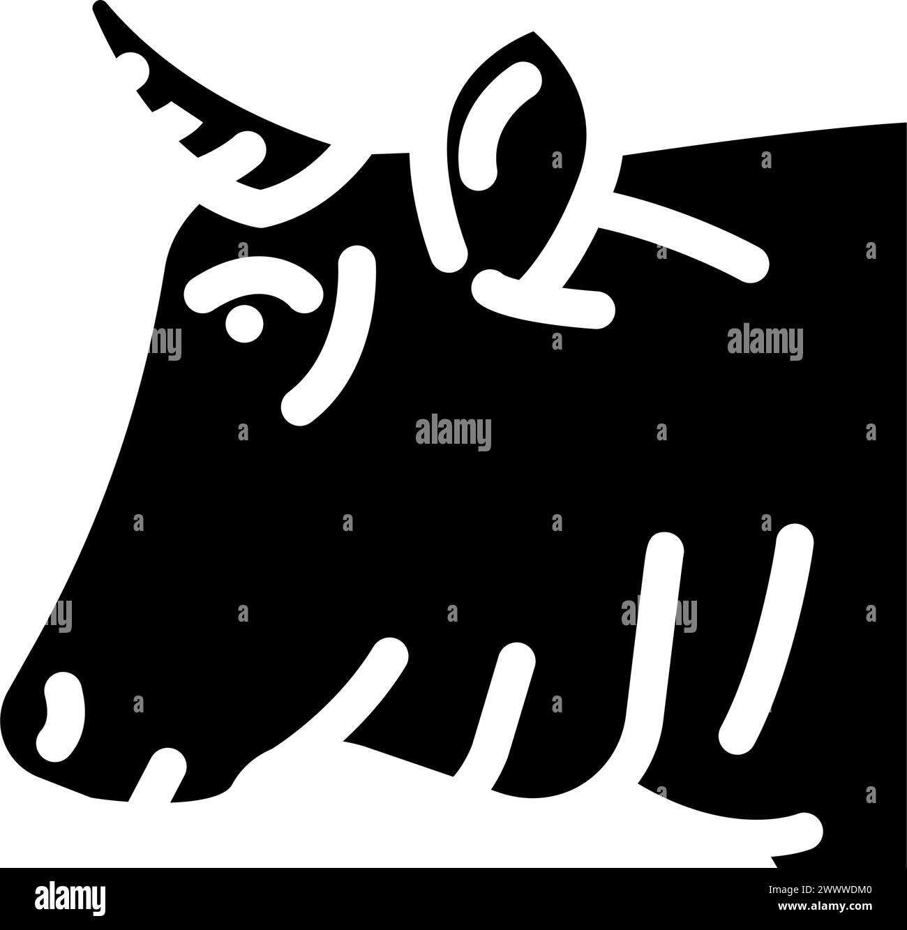cow animal glyph icon vector illustration Stock Vector Image & Art - Alamy