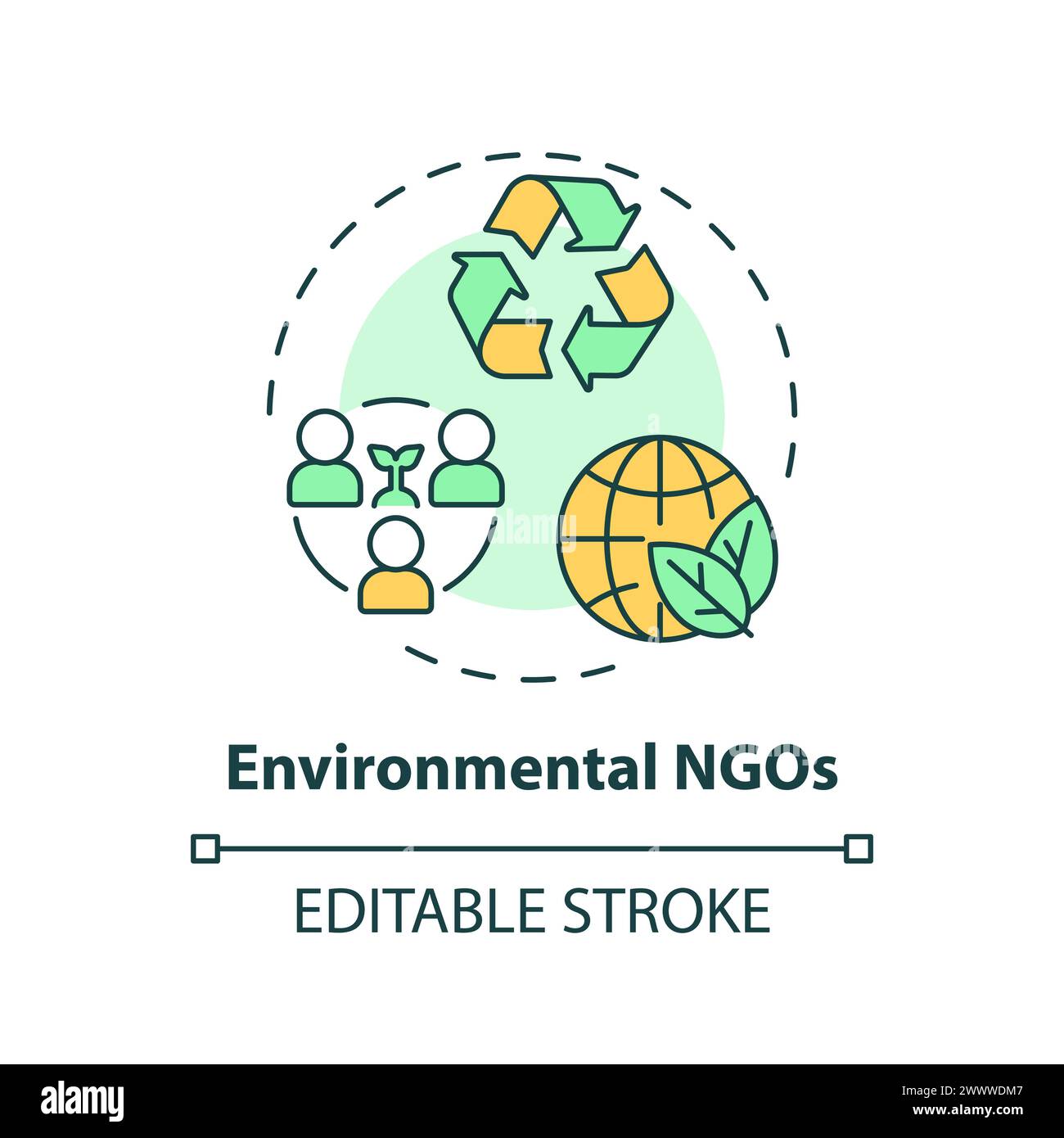 Environmental NGOs multi color concept icon Stock Vector