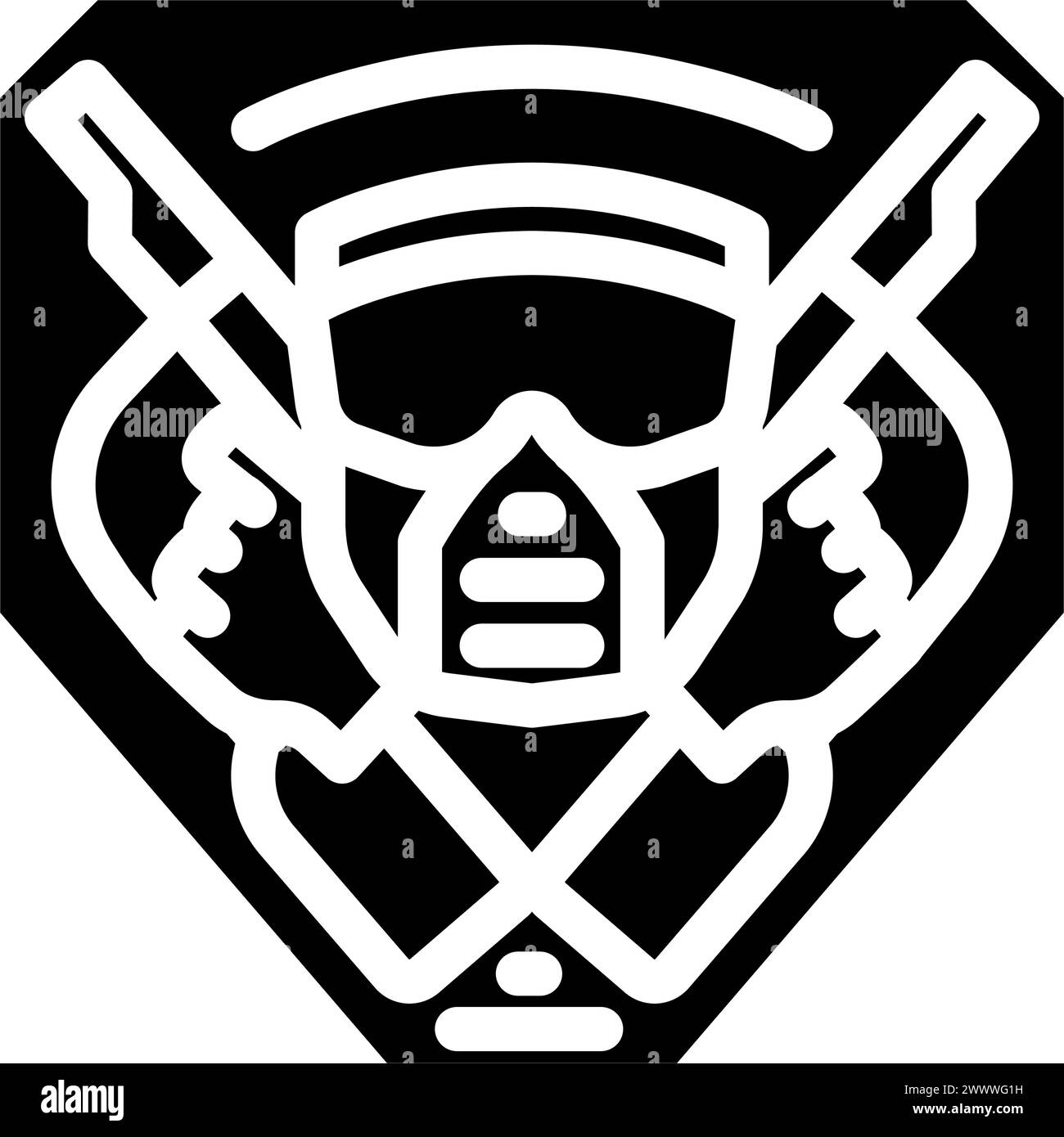 badge paintball game team glyph icon vector illustration Stock Vector