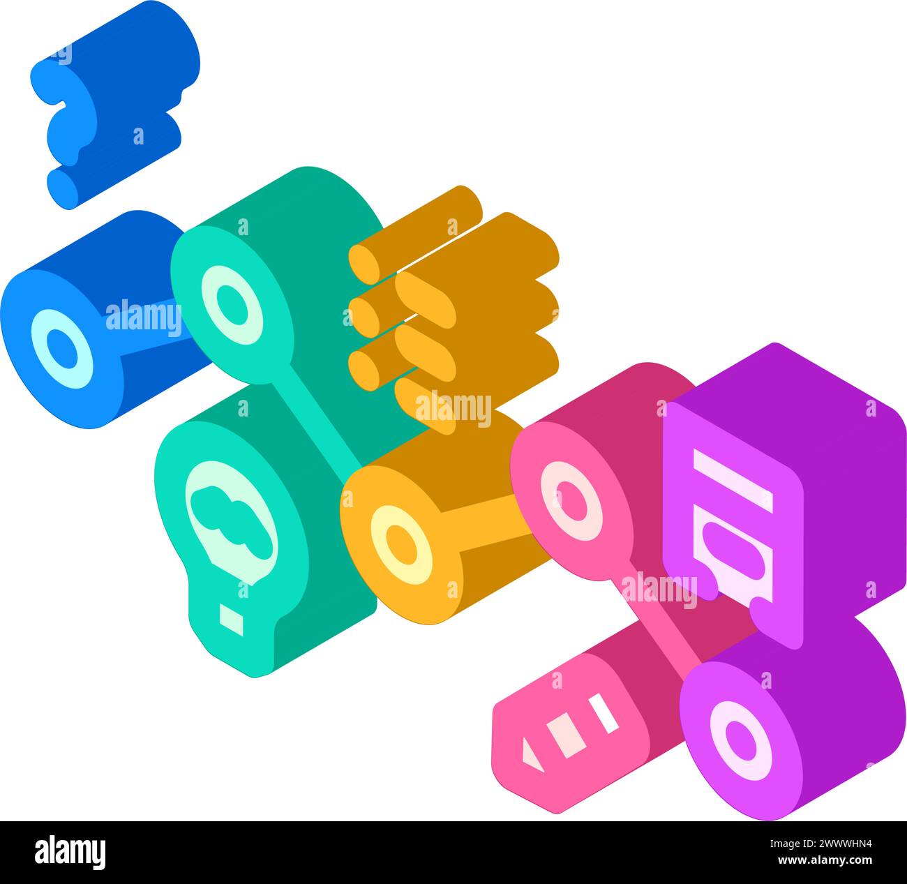 design sprint ux ui isometric icon vector illustration Stock Vector ...