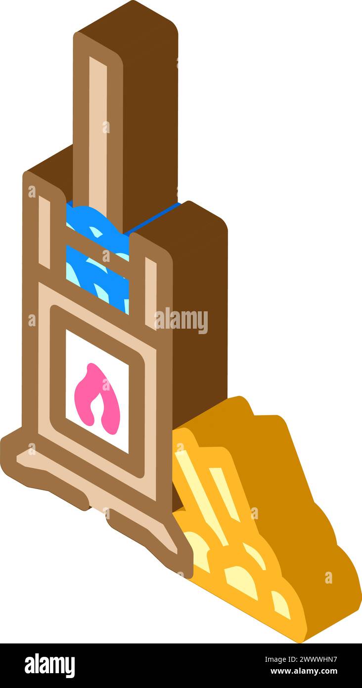 wood burning sauna isometric icon vector illustration Stock Vector ...
