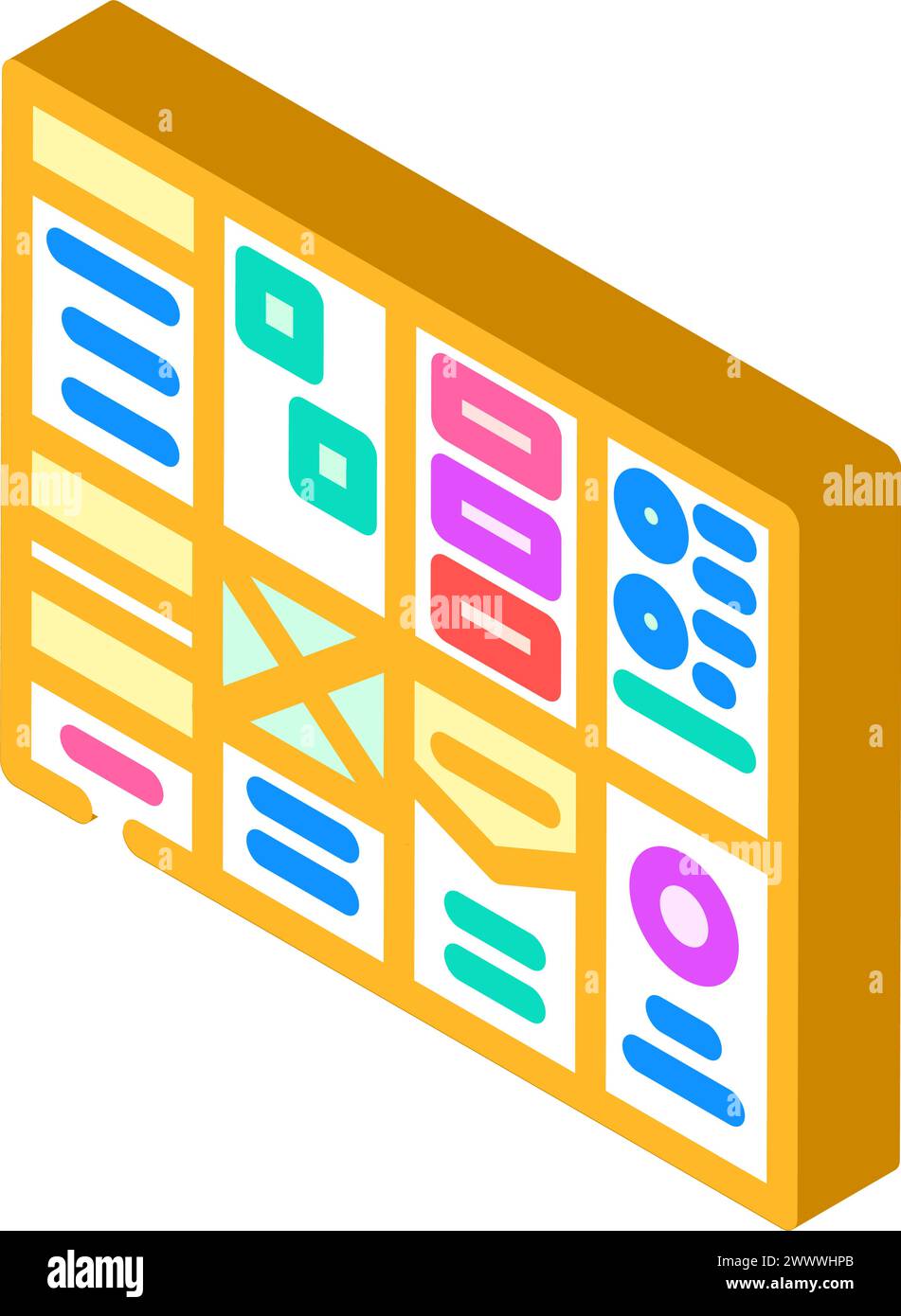 crazy 8s ux ui design isometric icon vector illustration Stock Vector ...