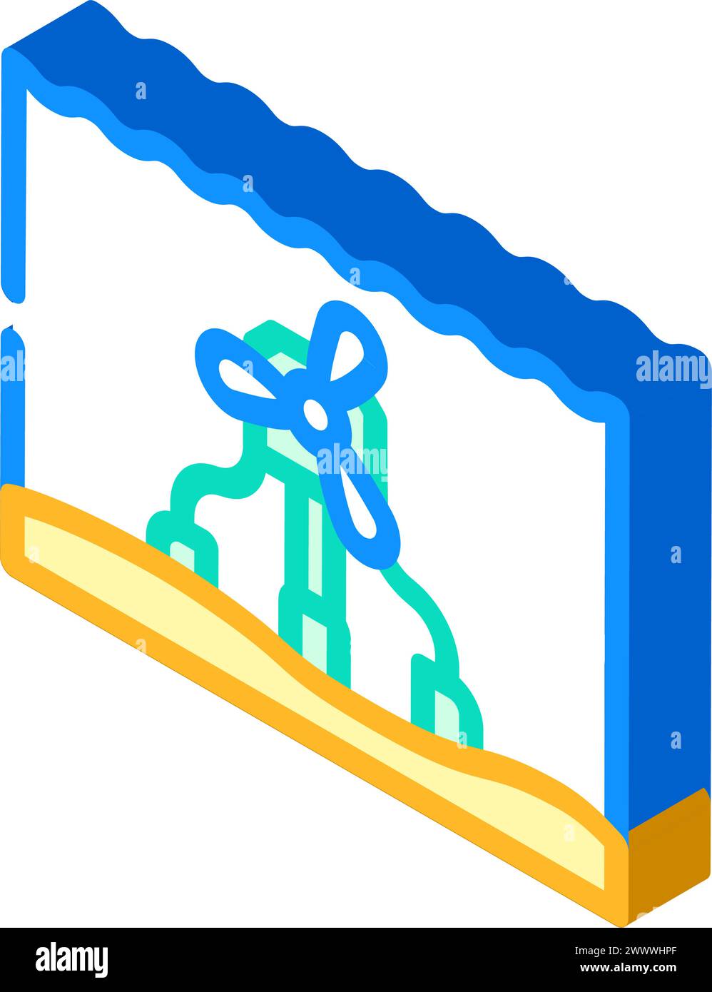 underwater turbine isometric icon vector illustration Stock Vector ...
