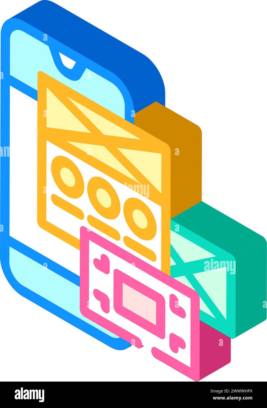usability ux ui design isometric icon vector illustration Stock Vector ...