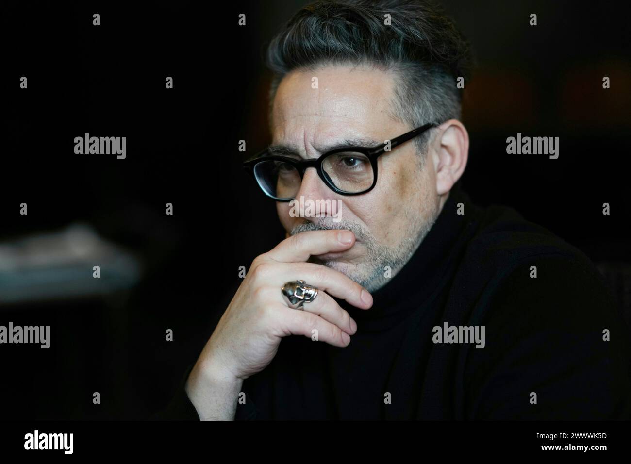Electronic musician Peter Zirbs on Tuesday, 12 March 2024, during an interview with APA - Austria Press Agency, in Vienna, Austria. , . Credit: APA-DeFacto Datenbank und Contentmanagement GmbH/Alamy Live News Stock Photo